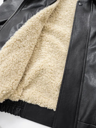 Lair Sheepskin Over Leather Jacket