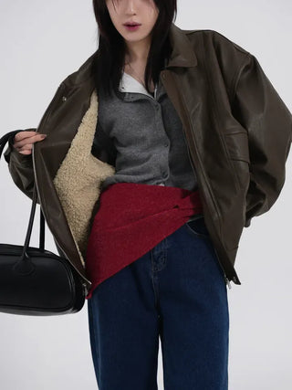 Lair Sheepskin Over Leather Jacket