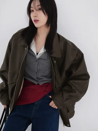 Lair Sheepskin Over Leather Jacket