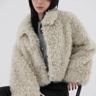 Poe cropped fur jacket