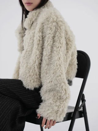 Poe cropped fur jacket
