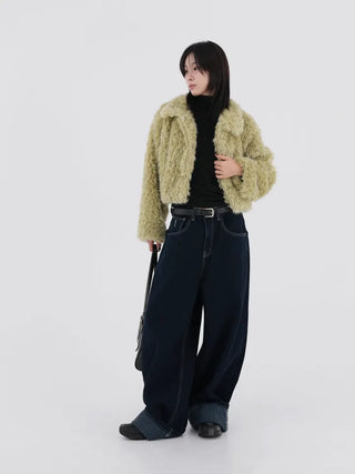 Poe cropped fur jacket