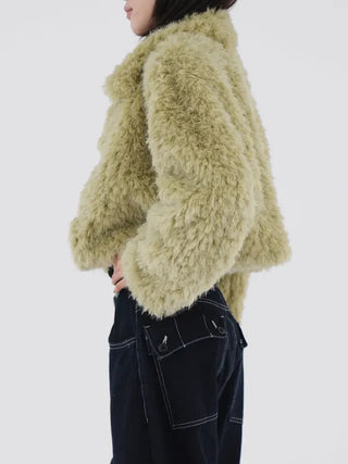 Poe cropped fur jacket