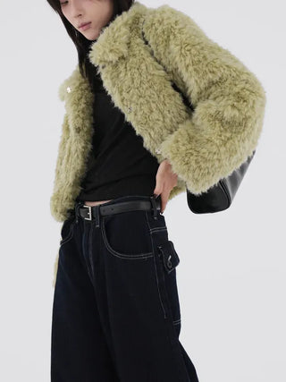 Poe cropped fur jacket