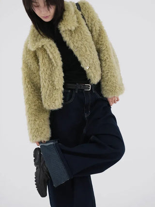 Poe cropped fur jacket