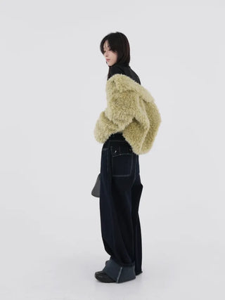 Poe cropped fur jacket