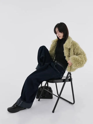 Poe cropped fur jacket