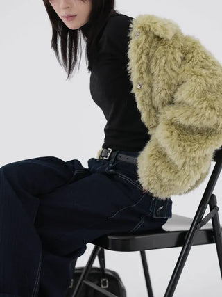 Poe cropped fur jacket