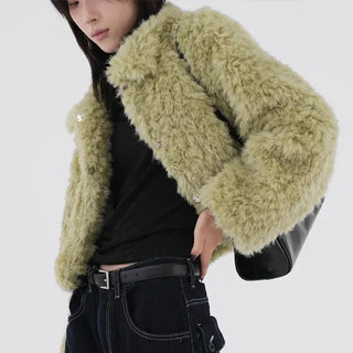 Poe cropped fur jacket