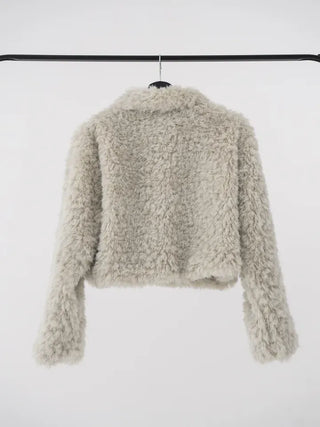 Poe cropped fur jacket