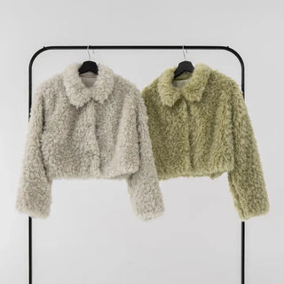 Poe cropped fur jacket