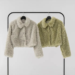 Poe cropped fur jacket