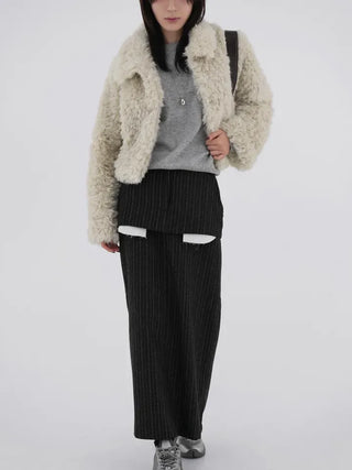 Poe cropped fur jacket