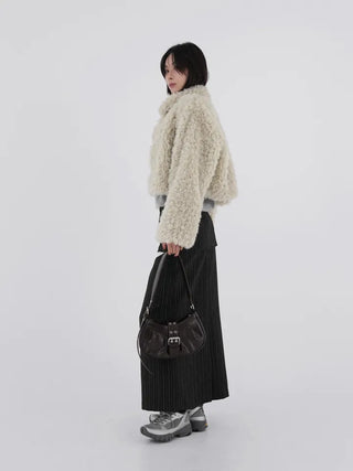 Poe cropped fur jacket