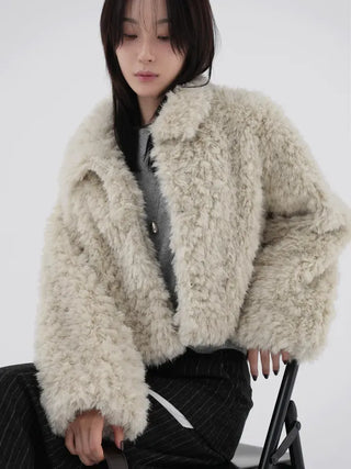 Poe cropped fur jacket
