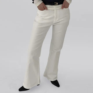 Dallo High-Waisted Bootcut Cotton Pants