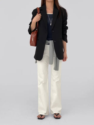 Dallo High-Waisted Bootcut Cotton Pants