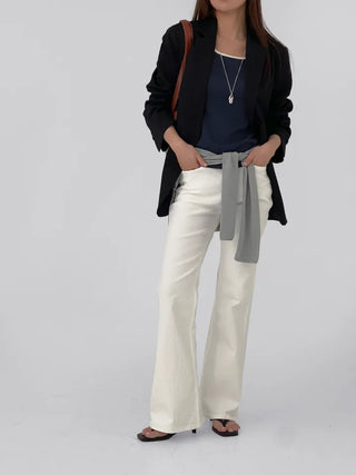 Dallo High-Waisted Bootcut Cotton Pants
