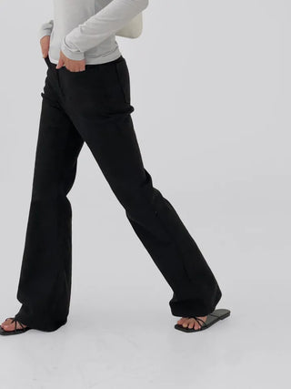 Dallo High-Waisted Bootcut Cotton Pants