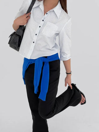 Dallo High-Waisted Bootcut Cotton Pants