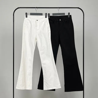 Dallo High-Waisted Bootcut Cotton Pants