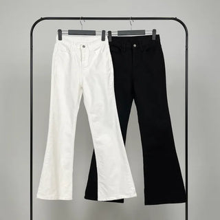Dallo High-Waisted Bootcut Cotton Pants