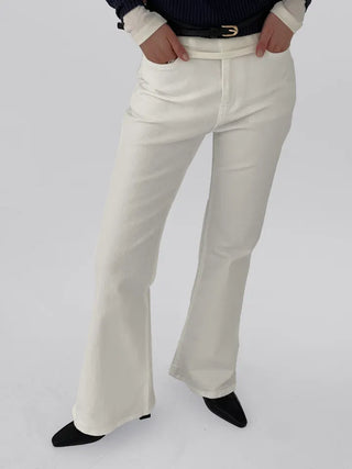 Dallo High-Waisted Bootcut Cotton Pants