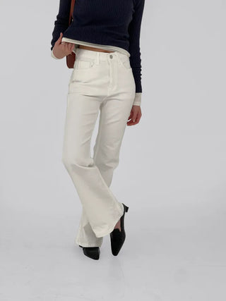 Dallo High-Waisted Bootcut Cotton Pants