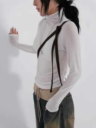 Kubi See-through Turtleneck Long Sleeve Tee