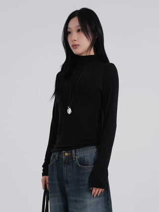 Kubi See-through Turtleneck Long Sleeve Tee