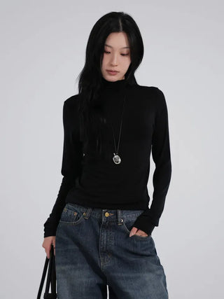 Kubi See-through Turtleneck Long Sleeve Tee