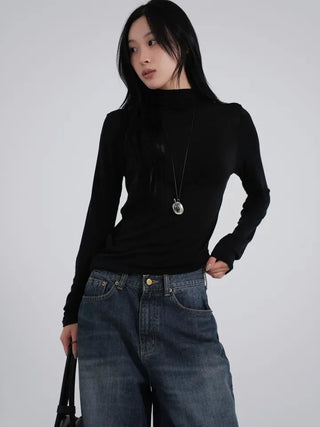 Kubi See-through Turtleneck Long Sleeve Tee
