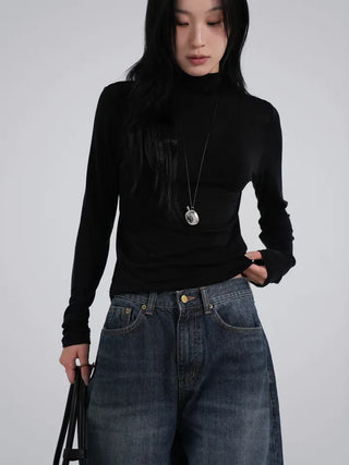 Kubi See-through Turtleneck Long Sleeve Tee