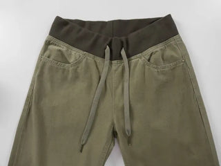 Lumi Low Elastic Waist Khaki Bootcut Pants