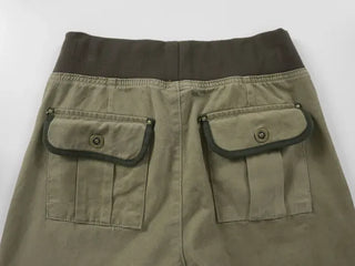 Lumi Low Elastic Waist Khaki Bootcut Pants