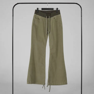Lumi Low Elastic Waist Khaki Bootcut Pants