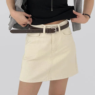Kain A-line cotton mini skirt