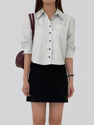 Kain A-line cotton mini skirt
