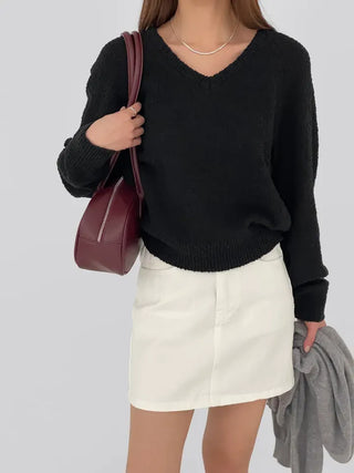 Kain A-line cotton mini skirt