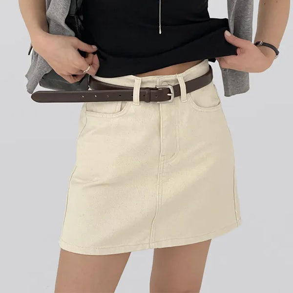 Kain A-line cotton mini skirt
