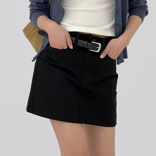 Kain A-line cotton mini skirt