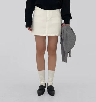 Kain A-line cotton mini skirt