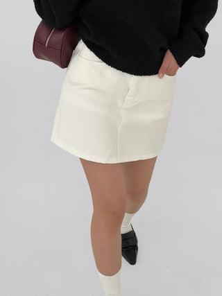 Kain A-line cotton mini skirt