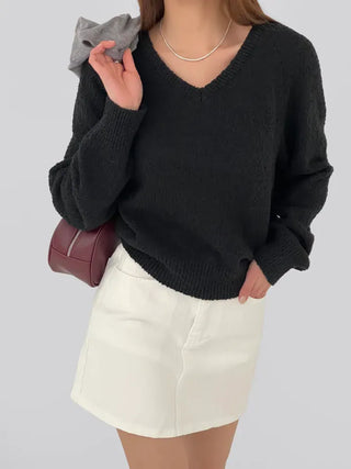 Kain A-line cotton mini skirt