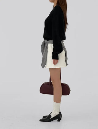 Kain A-line cotton mini skirt