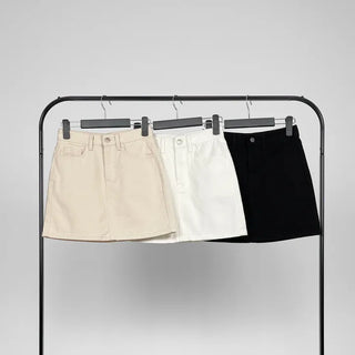 Kain A-line cotton mini skirt
