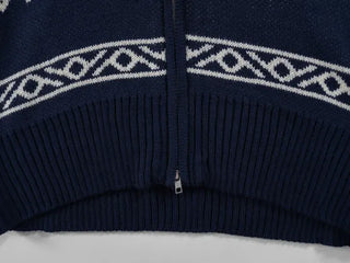 Daen Ethnic Cowichan Knit Zip-Up Hoodie