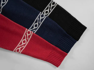 Daen Ethnic Cowichan Knit Zip-Up Hoodie