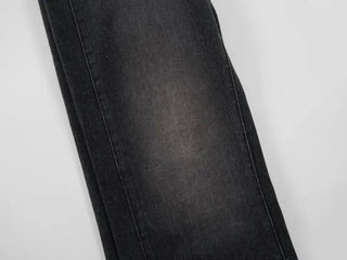 Suan Cutline Semi-Flare Wide Denim Jeans