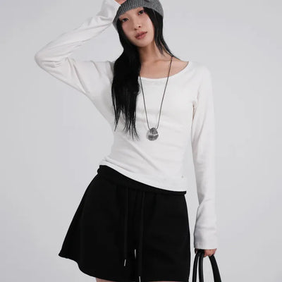 Heo Modal U-neck Semi-Slim Long Sleeve Tee